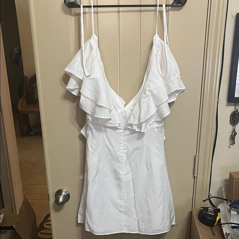American Threads White Ruffle Blouse - Picture 3 of 6